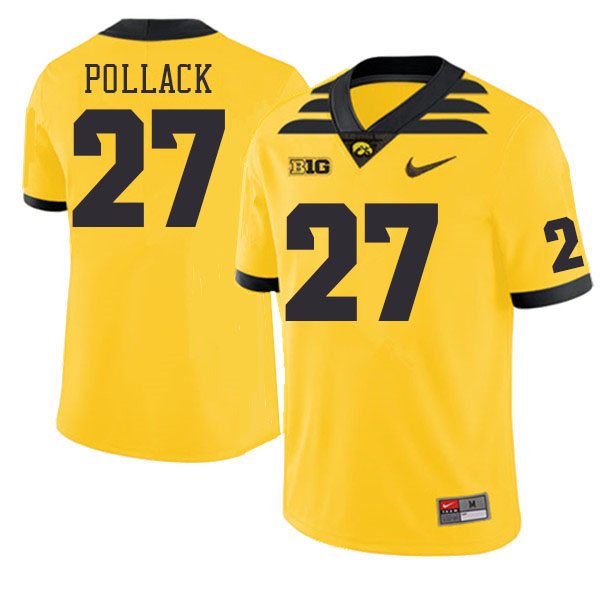 Men #27 Luke Pollack Iowa Hawkeyes College Football Jerseys Stitched Sale-Gold